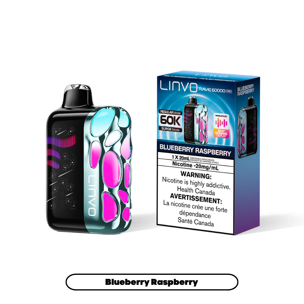 Linvo Rave 60000 Pro - Blueberry Raspberry (4pc/Carton) [Alberta]