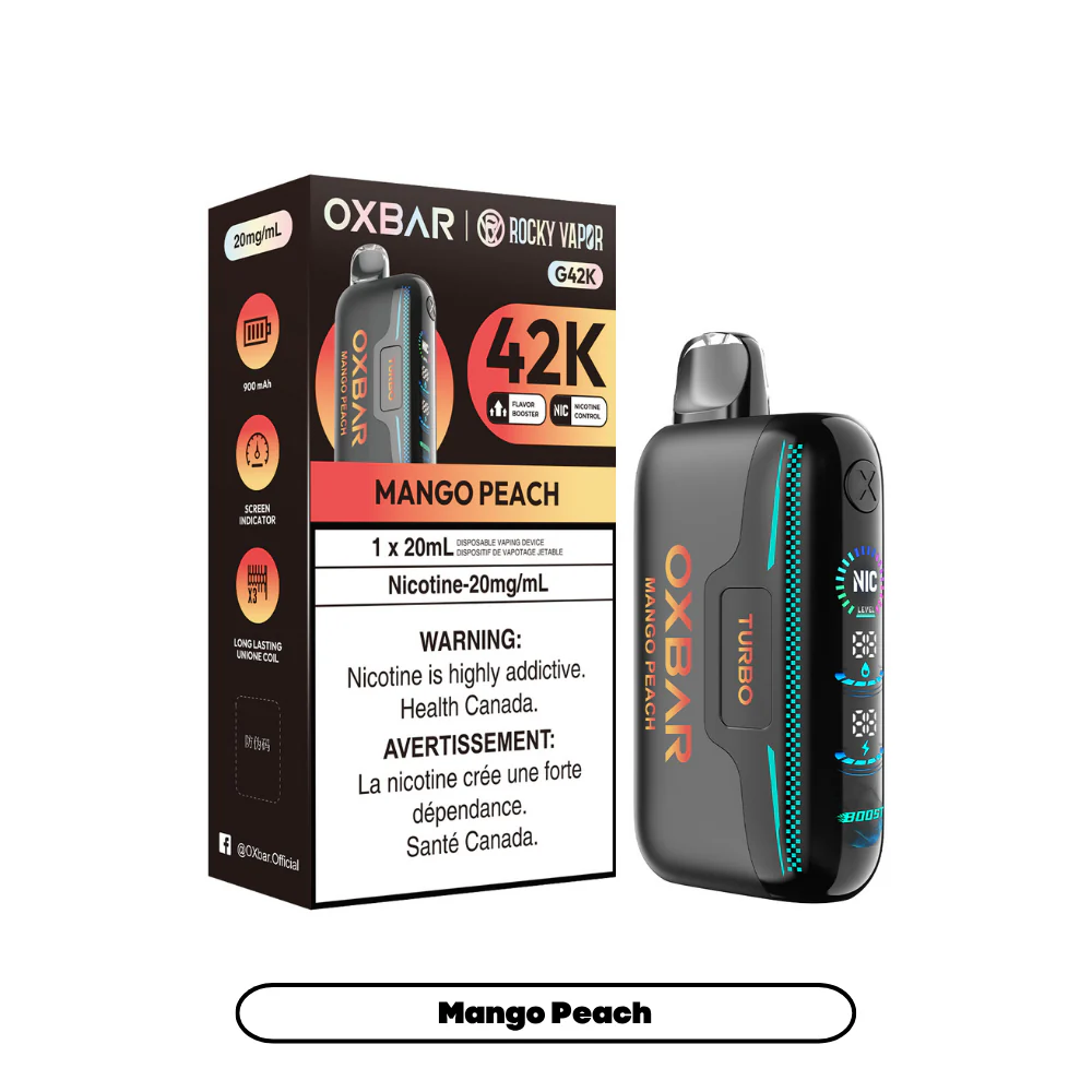 Rocky Vapor Oxbar G42K - Mango Peach (4pc/Carton) [Manitoba]