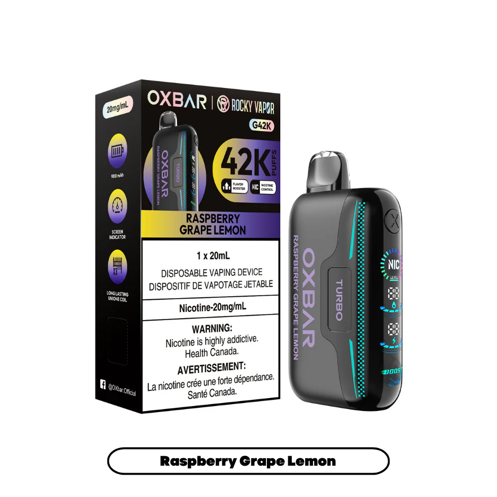 Rocky Vapor Oxbar G42K - Raspberry Grape Lemon (4pc/Carton) [Alberta]