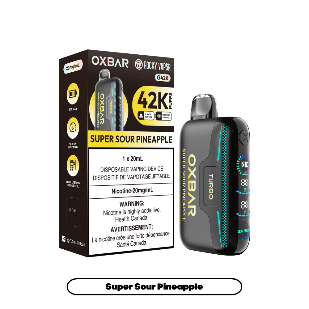 Rocky Vapor Oxbar G42K - Super Sour Pineapple (4pc/Carton) [Ontario]