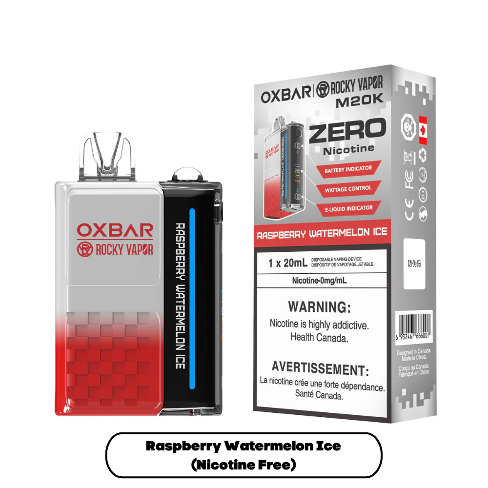Rocky Vapor Oxbar M20K Nicotine Free - Raspberry Watermelon Ice (5pc/Carton) [Ontario]