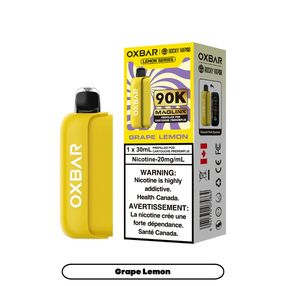 Rocky Vapor Oxbar Maglink - Lemon Series - Grape Lemon (4pc/Carton) [Federal] {Prefilled Pods}