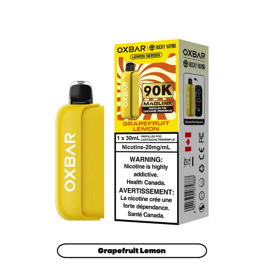 Rocky Vapor Oxbar Maglink - Lemon Series - Grapefruit Lemon (4pc/Carton) [Manitoba] {Prefilled Pods}