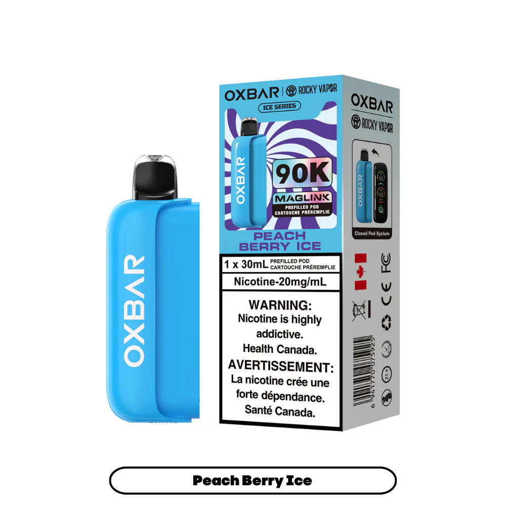 Rocky Vapor Oxbar Maglink - Ice Series - Peach Berry Ice (4pc/Carton) [Alberta] {Prefilled Pods}