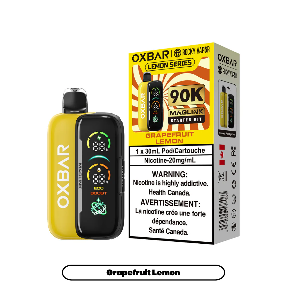 Rocky Vapor Oxbar Maglink - Lemon Series - Grapefruit Lemon (4pc/Carton) [Ontario] {Starter Kit}