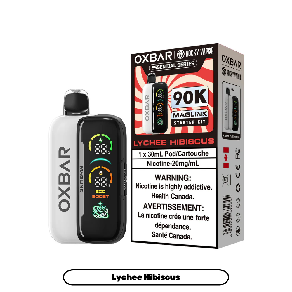 Rocky Vapor Oxbar Maglink - Essential Series - Lychee Hibiscus (4pc/Carton) [Alberta] {Starter Kit}