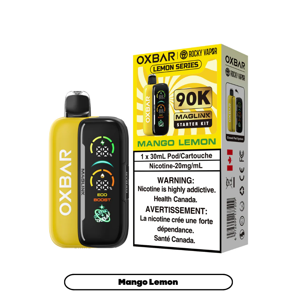 Rocky Vapor Oxbar Maglink - Lemon Series - Mango Lemon (4pc/Carton) [Manitoba] {Starter Kit}
