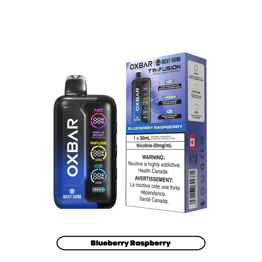 Rocky Vapor Oxbar Tri Fusion - Blueberry Raspberry (5pc/Carton) [Alberta]