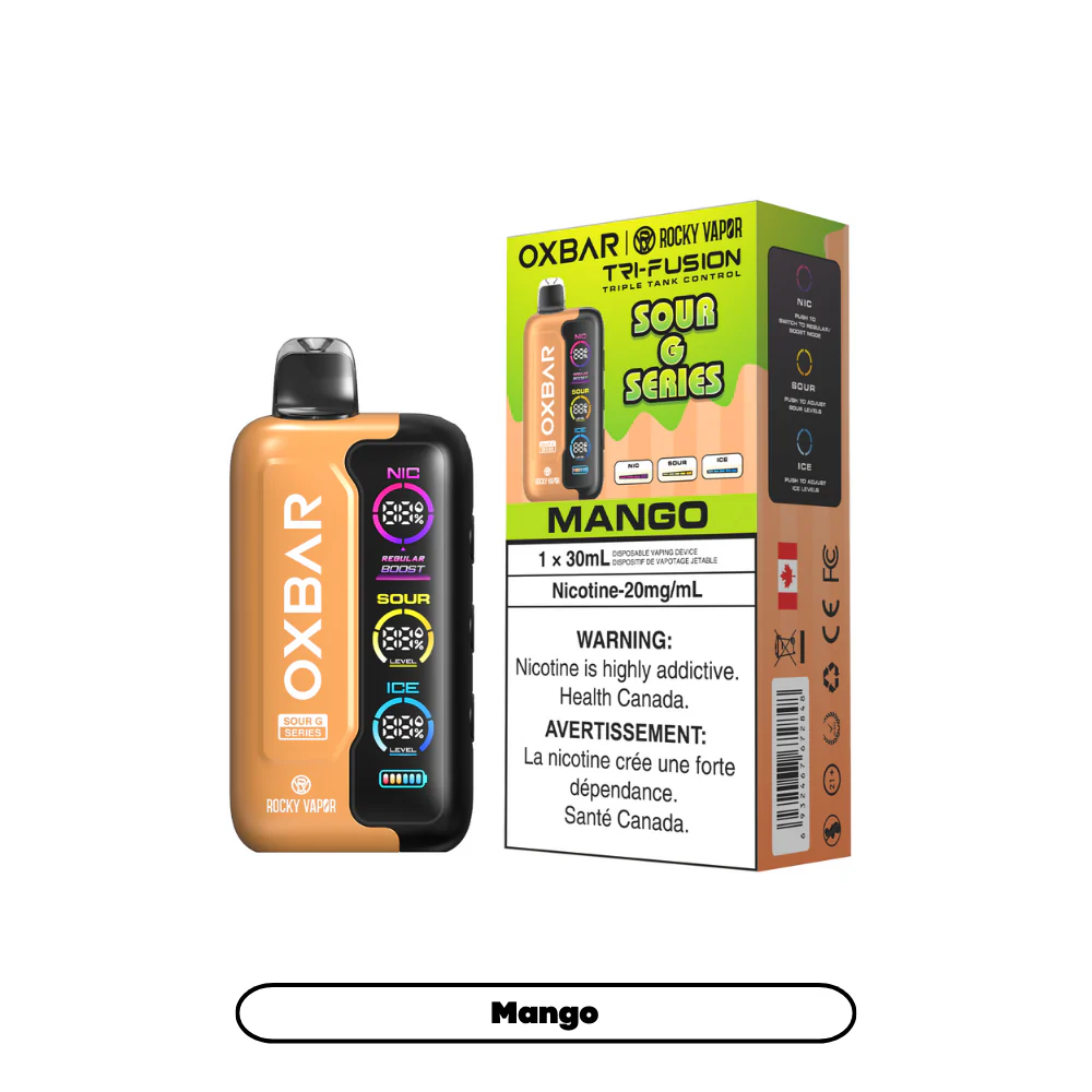 Rocky Vapor Oxbar Tri Fusion - Sour G Series - Mango (5pc/Carton) [Ontario]