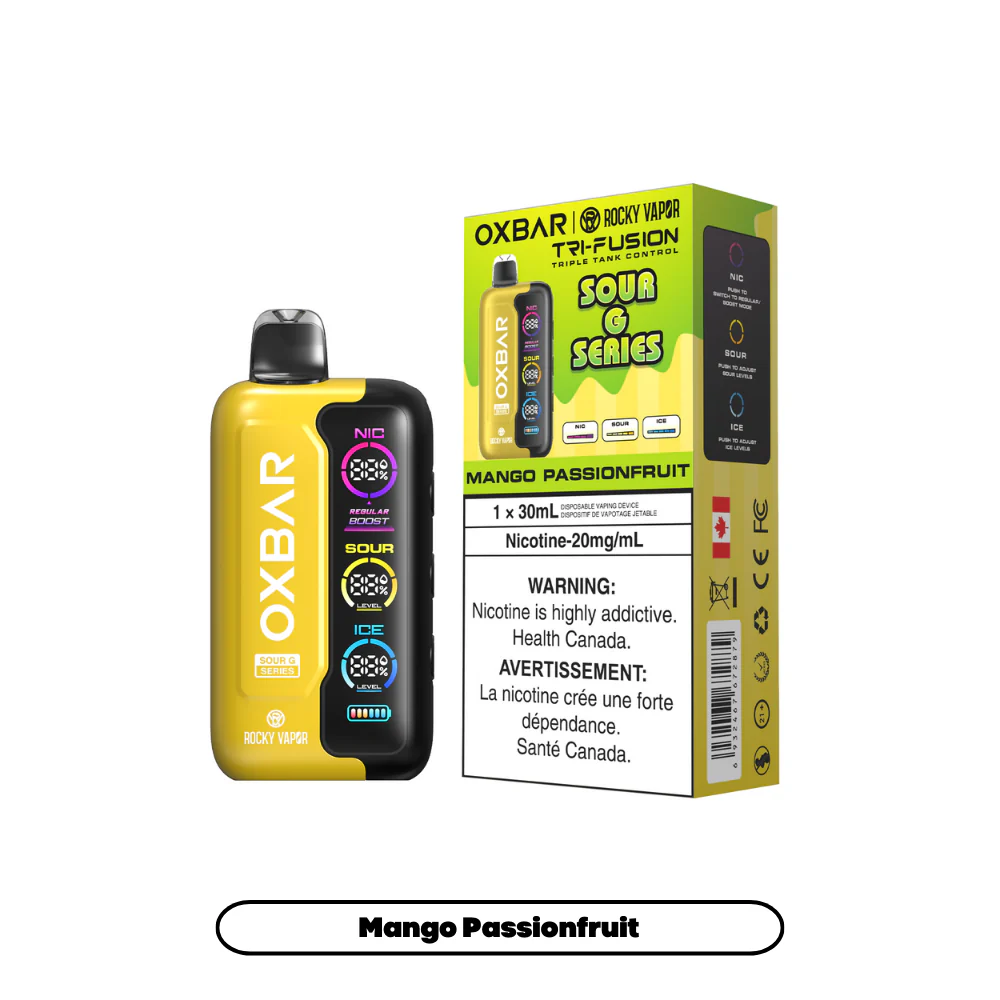 Rocky Vapor Oxbar Tri Fusion - Sour G Series - Mango Passionfruit (5pc/Carton) [Manitoba]