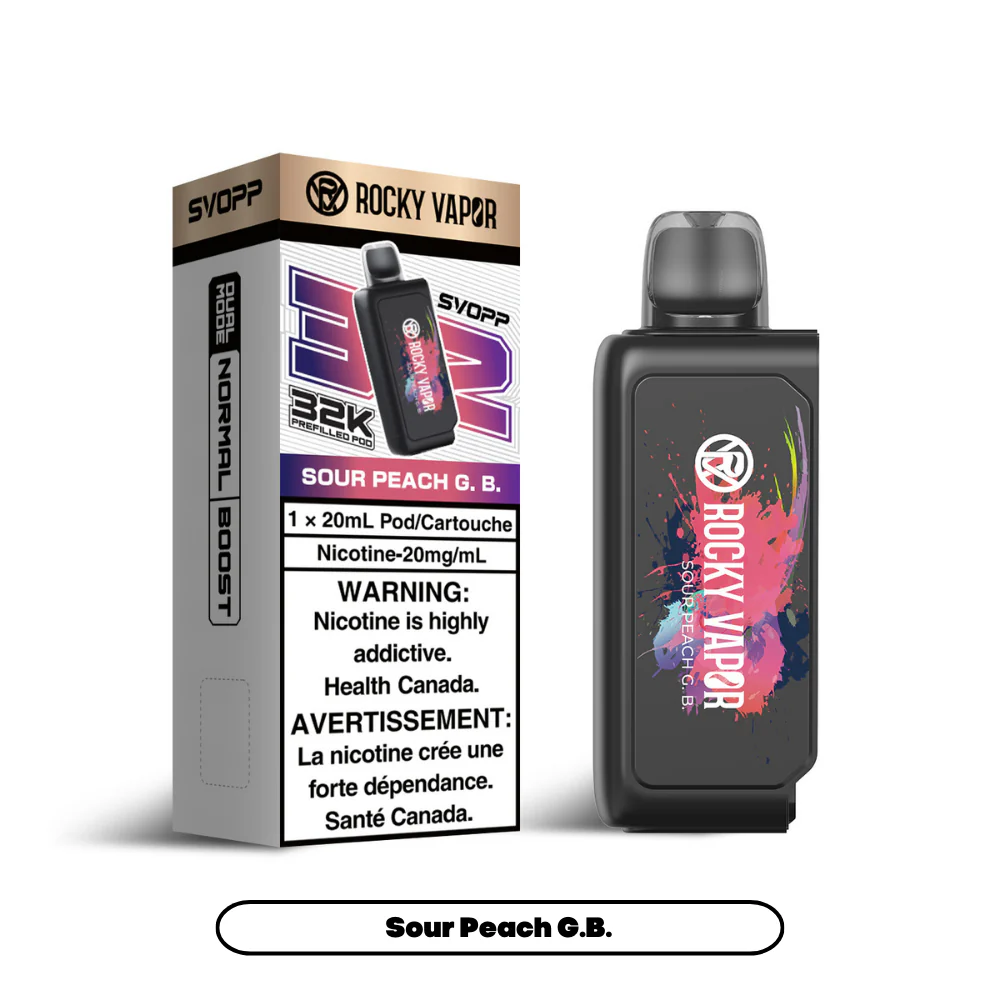 Rocky Vapor Svopp [Prefilled Pods] 32K - Sour Peach G.B. (4pc/Carton) [Alberta]