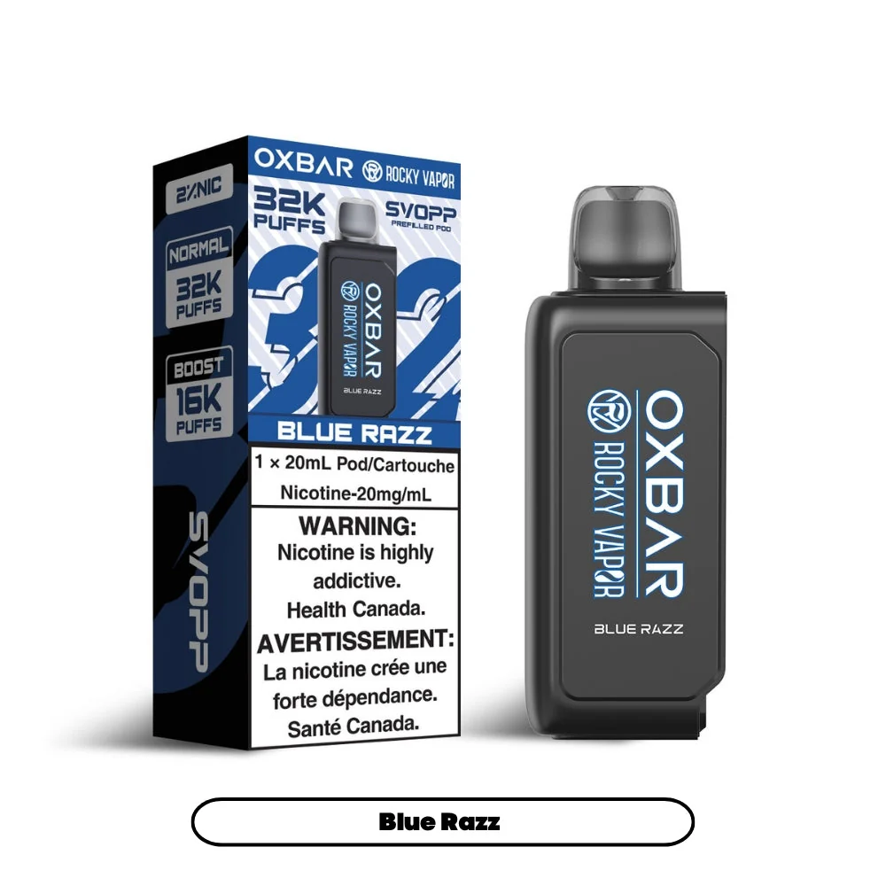 Svopp Rocky Vapor Oxbar [Prefilled Pods] 32K - Blue Razz (4pc/Carton) [Manitoba]