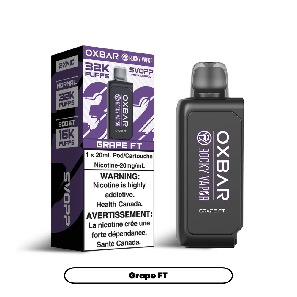 Svopp Rocky Vapor Oxbar [Prefilled Pods] 32K - Grape FT (4pc/Carton) [Alberta]