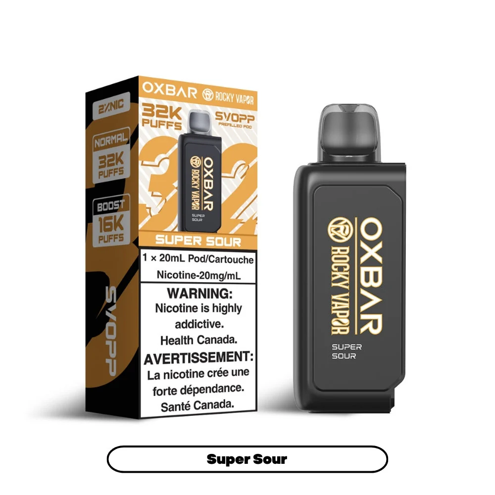 Svopp Rocky Vapor Oxbar [Prefilled Pods] 32K - Super Sour (4pc/Carton) [Federal]