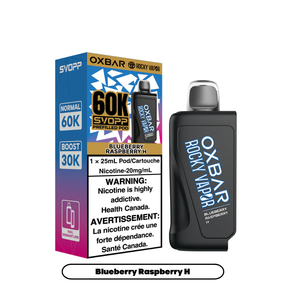 Svopp Rocky Vapor Oxbar 60K {Prefilled Pods} - Blueberry Raspberry H (4pc/Carton) [Alberta]