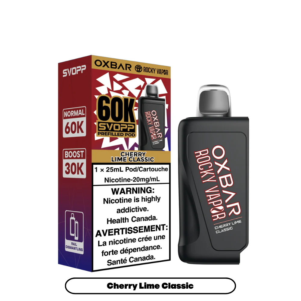 Svopp Rocky Vapor Oxbar 60K {Prefilled Pods} - Cherry Lime Classic (4pc/Carton) [Ontario]