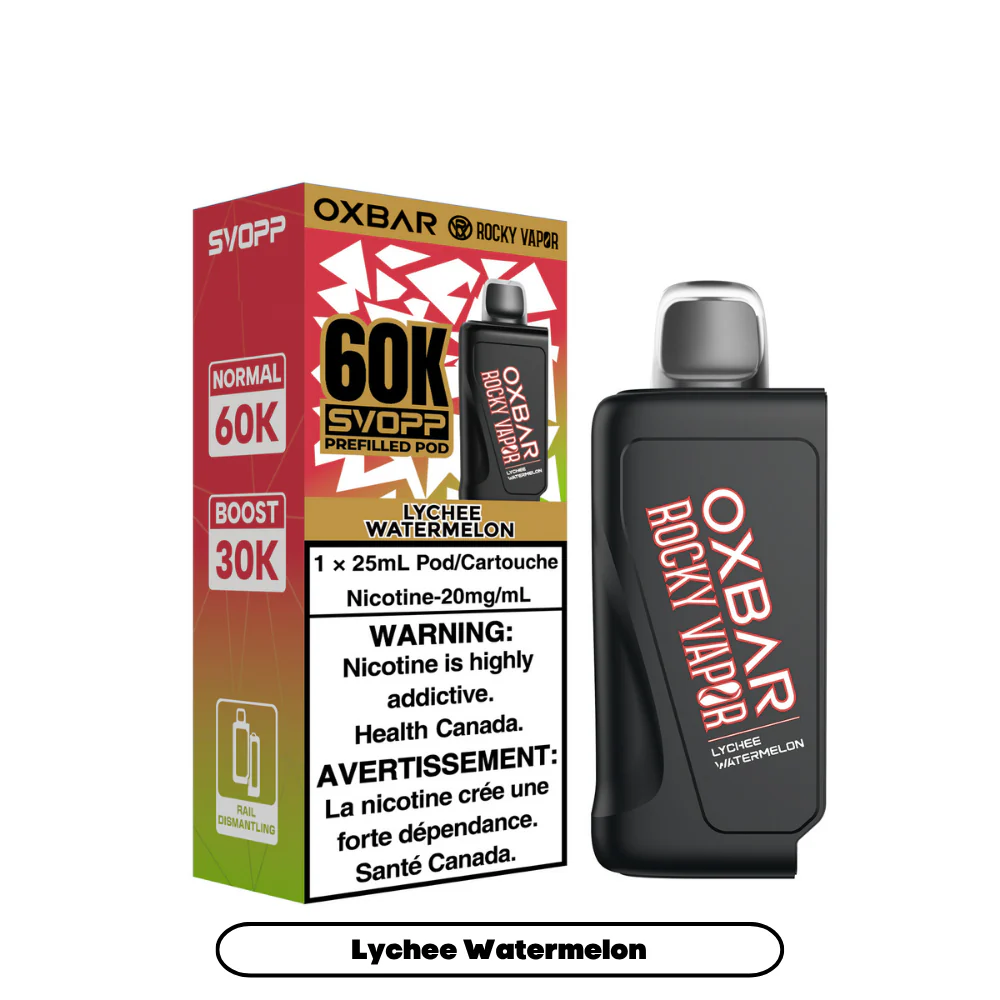 Svopp Rocky Vapor Oxbar 60K {Prefilled Pods} - Lychee Watermelon (4pc/Carton) [Alberta]