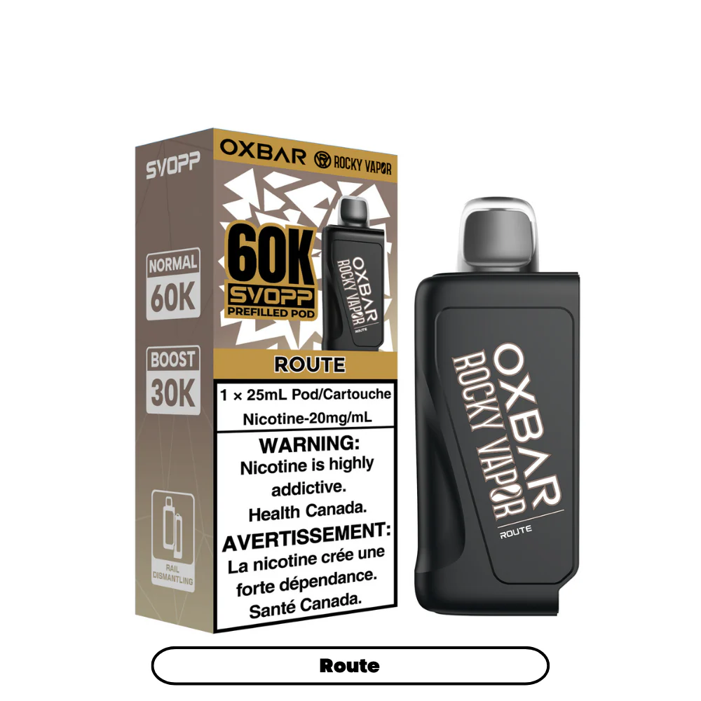 Svopp Rocky Vapor Oxbar 60K {Prefilled Pods} - Route (4pc/Carton) [Alberta]